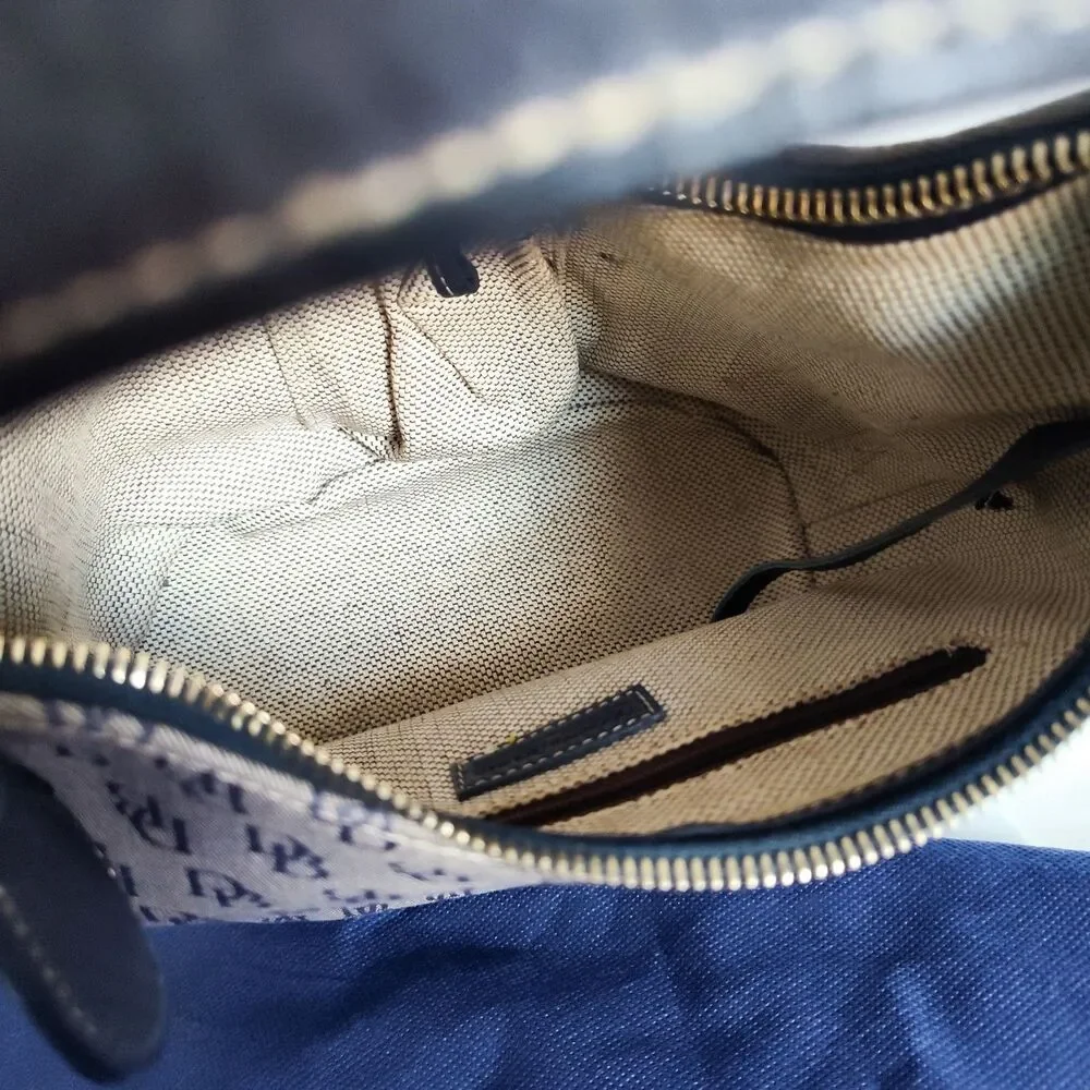 Vintage Dooney &‎ Bourke Bag Signature Y2K 90S Blue Gray Dust Bag Canvas Leather